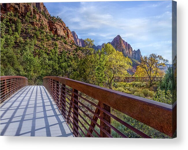 Zion Acrylic Print featuring the photograph A Scenic Hike by James Woody