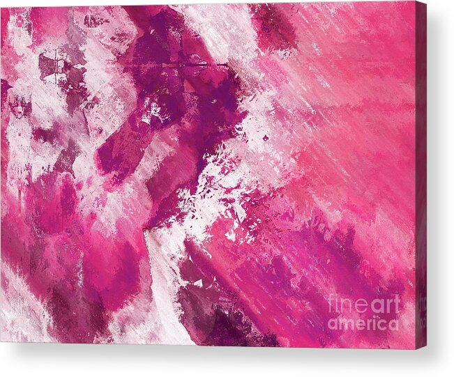 Pink Acrylic Print featuring the digital art Abstract Division - 74 by Variance Collections