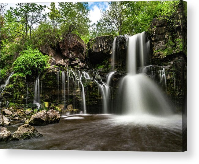 Waterfall Acrylic Print featuring the photograph Akron Falls by Dave Niedbala