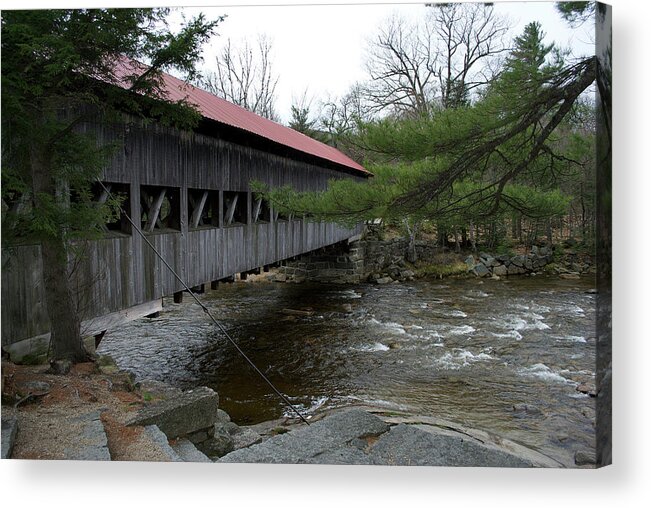 Nature Acrylic Print featuring the photograph Albany Bridge Nh by Skip Willits
