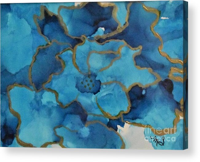 Alcohol Acrylic Print featuring the painting Alcohol Ink - 03 by Monika Shepherdson