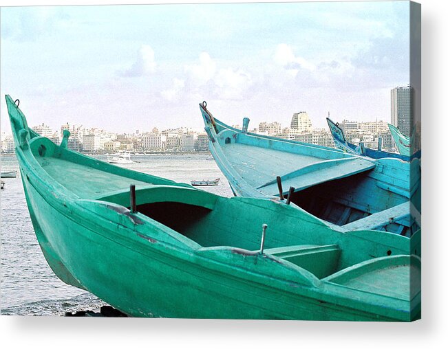 Green Acrylic Print featuring the photograph Alexandrian Boats by Cassandra Buckley