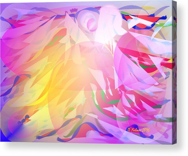 Abstract Acrylic Print featuring the painting All I Need Is An Angel by Denise F Fulmer