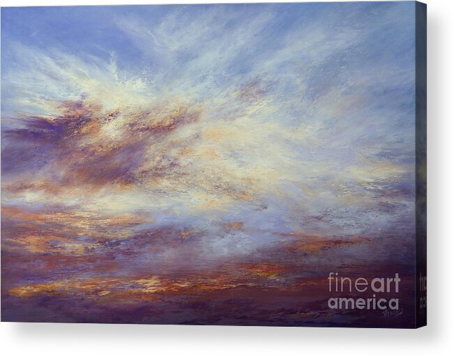 Sky Painting Acrylic Print featuring the painting All Too Soon by Valerie Travers