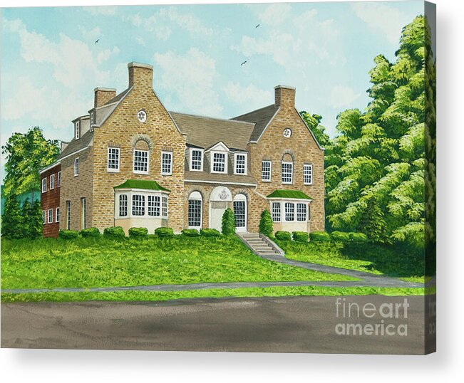 Colgate University Fraternity House Acrylic Print featuring the painting Alpha Tau Omega by Charlotte Blanchard