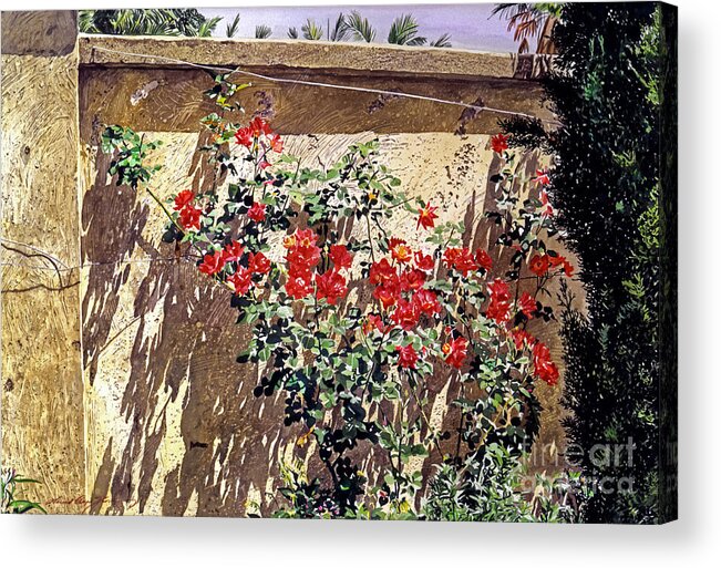 Flowers Acrylic Print featuring the painting Ancient Roses by David Lloyd Glover