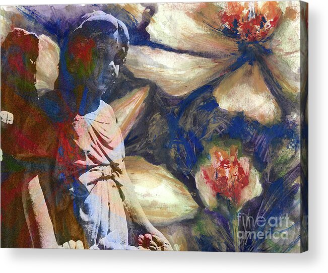 Guardian Angel Acrylic Print featuring the painting Angel Flower by Francelle Theriot