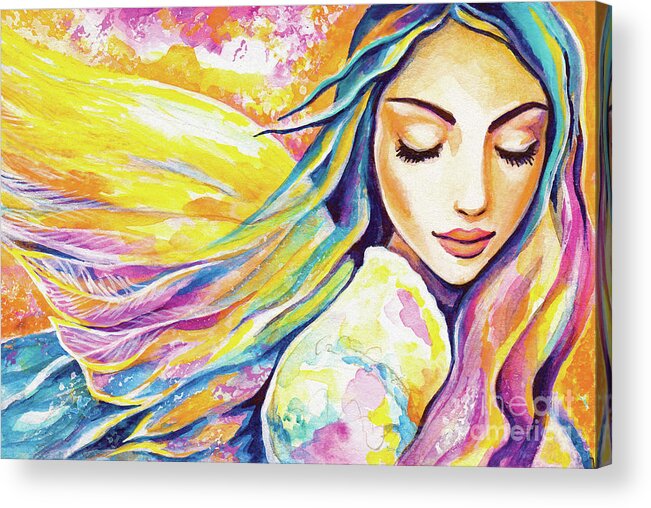 Angel Woman Acrylic Print featuring the photograph Angel of Silence by Eva Campbell