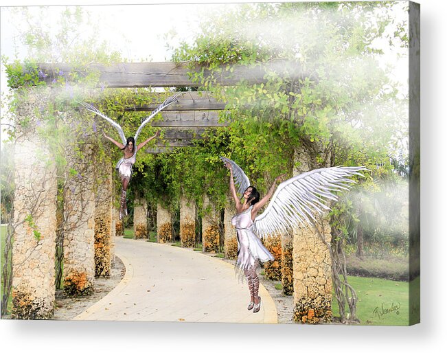 Angels Acrylic Print featuring the photograph Angels Under the Arbor by Rosalie Scanlon