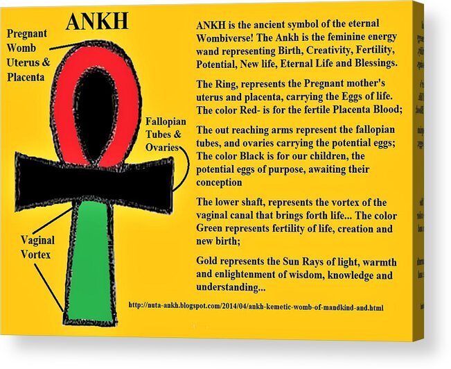 Ankh Acrylic Print featuring the digital art ANKH Meaning by Adenike AmenRa