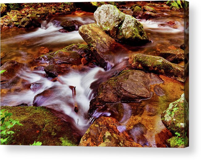Long Exposure Acrylic Print featuring the photograph Anna Ruby Falls - Smith Creek 006 by George Bostian