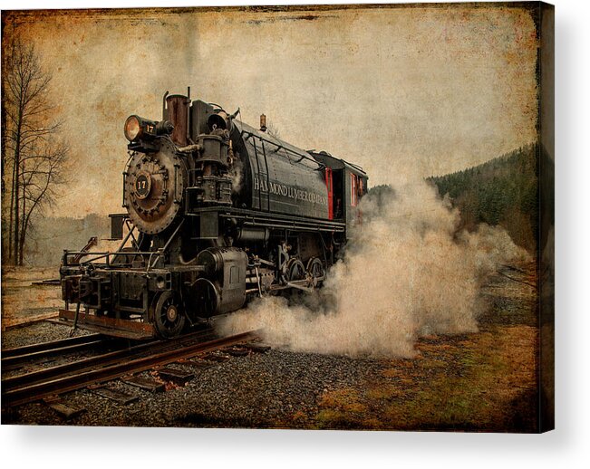 Mt Rainier Scenic Railroad Acrylic Print featuring the photograph Antique Locomotive by Mary Jo Allen