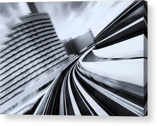 Black And White Acrylic Print featuring the photograph Architecture in motion by Ponte Ryuurui