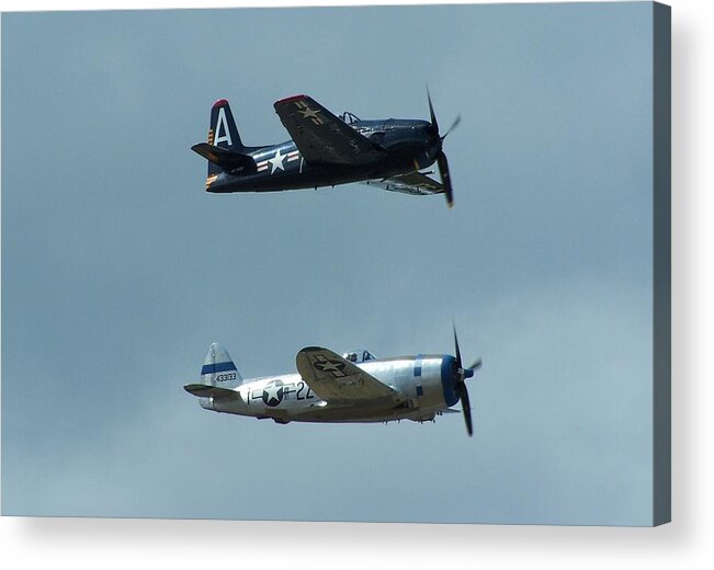 Army Aircorps Acrylic Print featuring the photograph Army Navy Flight by Gene Ritchhart