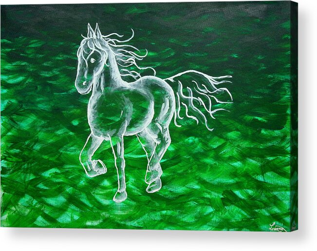 Astral Acrylic Print featuring the painting Astral Horse by Nieve Andrea