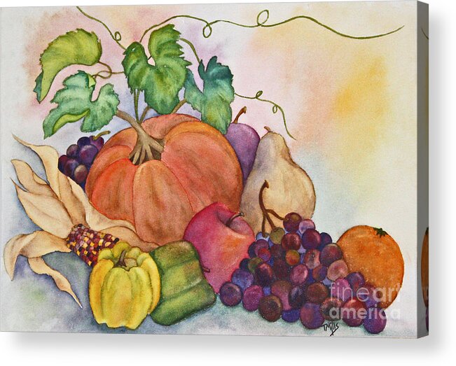 Autumn Acrylic Print featuring the painting Autumn Harvest by Terri Mills