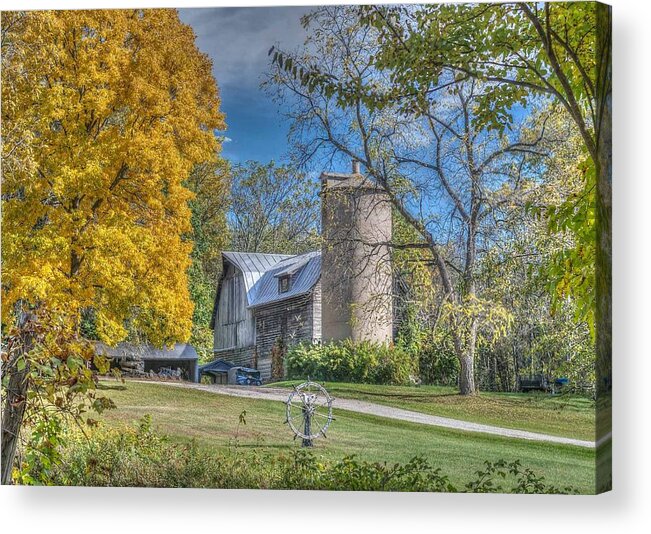 Ships Wheel Acrylic Print featuring the photograph Autumn in Door County by Patti Raine