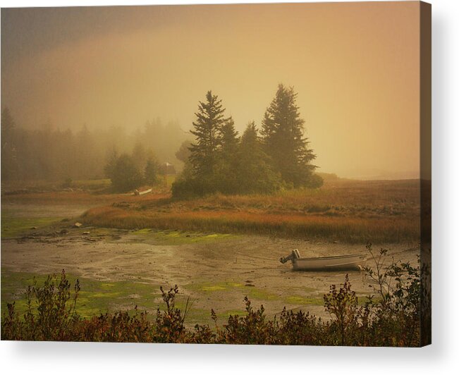 Boat Acrylic Print featuring the photograph Autumn in New England by Kevin Schwalbe