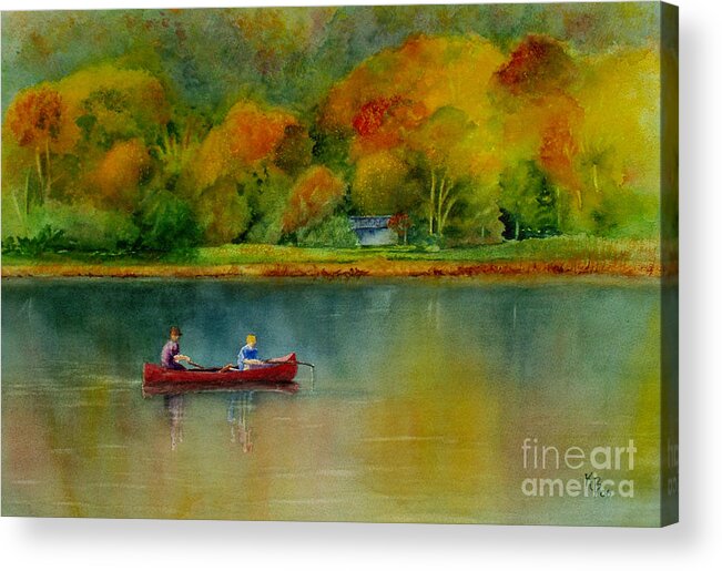 New England Acrylic Print featuring the painting Autumn by Karen Fleschler