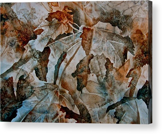 Watercolor Acrylic Print featuring the painting Autumn Patterns by Carolyn Rosenberger
