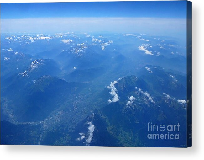 Aerial View Acrylic Print featuring the photograph AV1 Mountains by Francesca Mackenney