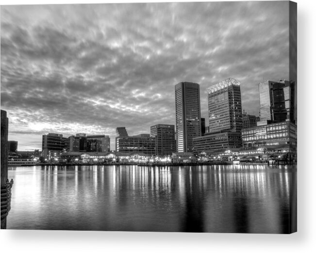 Baltimore Acrylic Print featuring the photograph Baltimore in Black and White by JC Findley