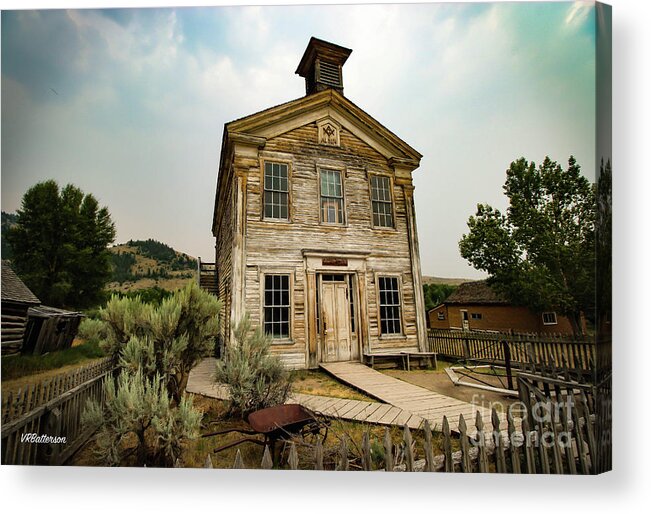 Bannack Acrylic Print featuring the photograph Bannack Montana Masonic Lodge and School House Two by Veronica Batterson