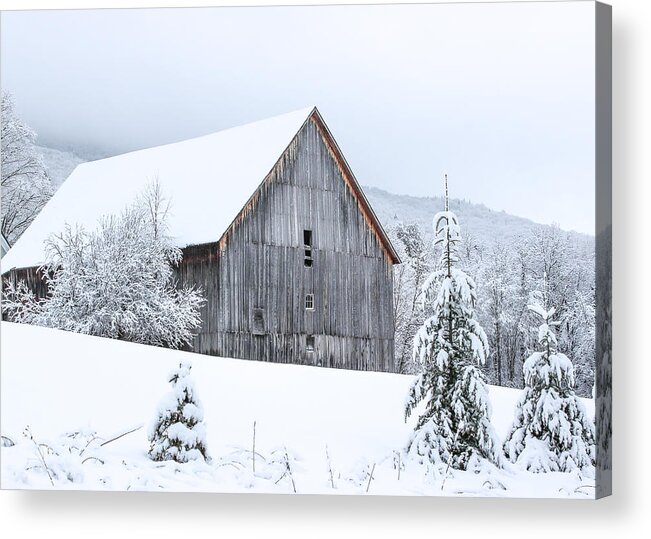 Barn Acrylic Print featuring the photograph Barn After Snow by Tim Kirchoff
