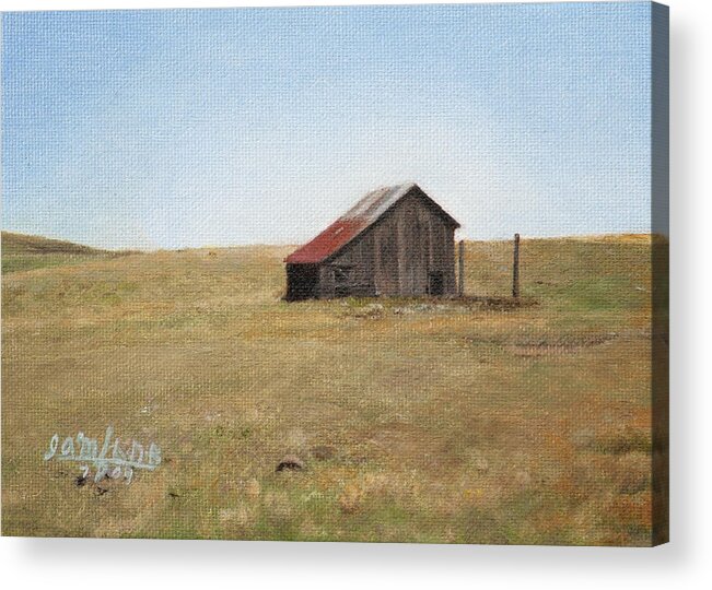 Landscape Acrylic Print featuring the painting Barn by Joshua Martin