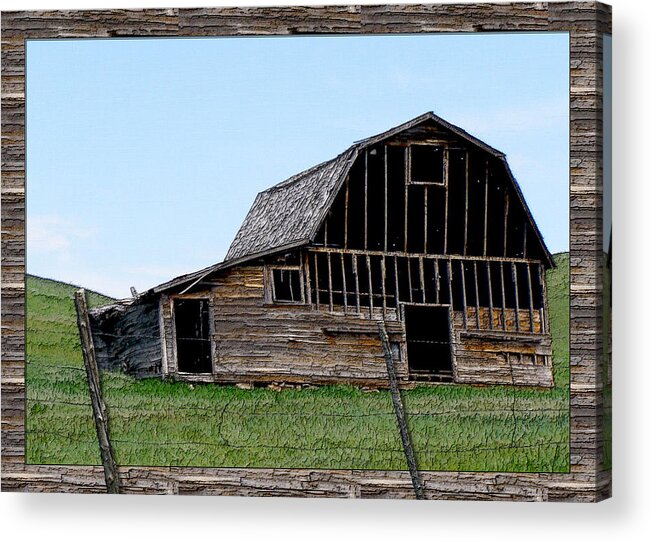 Enhanced Photography Acrylic Print featuring the photograph Barn by Susan Kinney
