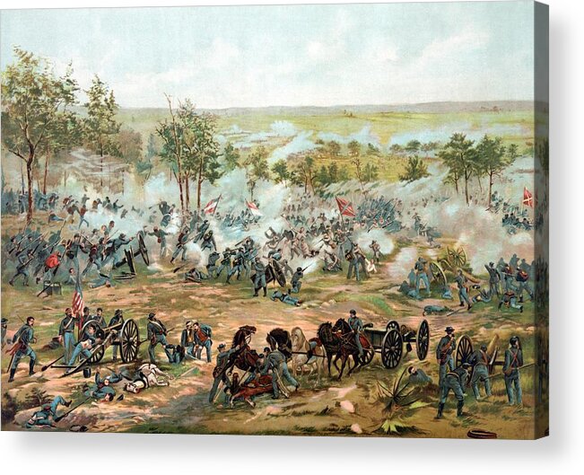 Gettysburg Acrylic Print featuring the painting Battle of Gettysburg by War Is Hell Store