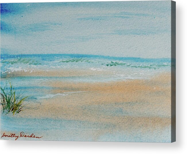 Beach Acrylic Print featuring the painting Beach at High Tide by Dorothy Darden