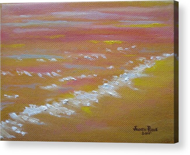Beach Acrylic Print featuring the painting Beach Sunset by Judith Rhue