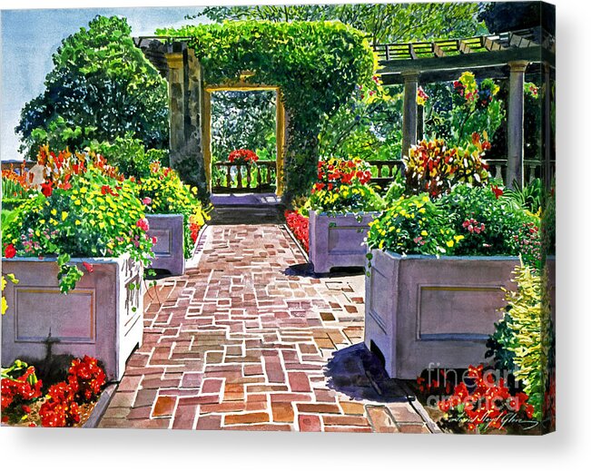 Gardens Acrylic Print featuring the painting Beautiful Italian Gardens by David Lloyd Glover