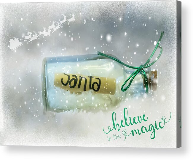 Bottle Acrylic Print featuring the photograph Believe by Cathy Kovarik