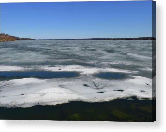 Abstract Acrylic Print featuring the photograph Beneath The Melting Ice by Lyle Crump