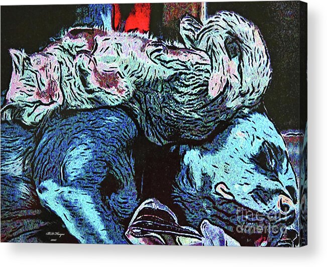 Dogs Acrylic Print featuring the digital art Best Buds by DB Hayes
