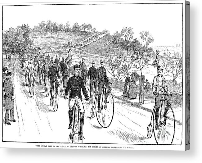 1883 Acrylic Print featuring the photograph Bicycle Meet, 1883 by Granger
