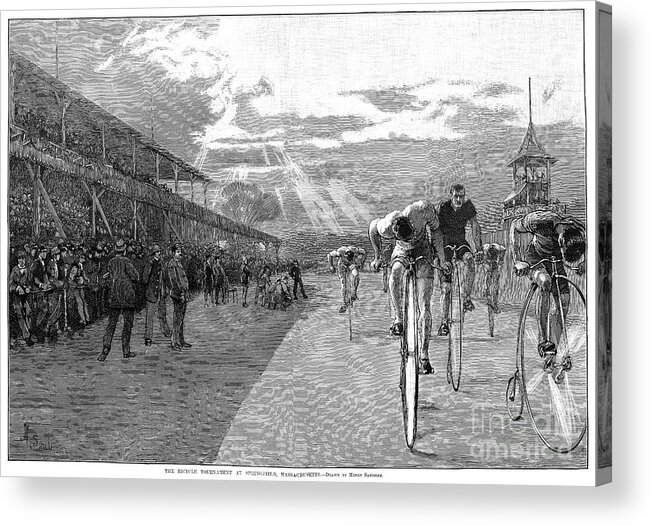 1886 Acrylic Print featuring the photograph Bicycle Tournament, 1886 by Granger