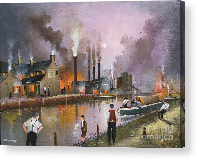 England Acrylic Print featuring the painting Bilston Steelworks - England by Ken Wood