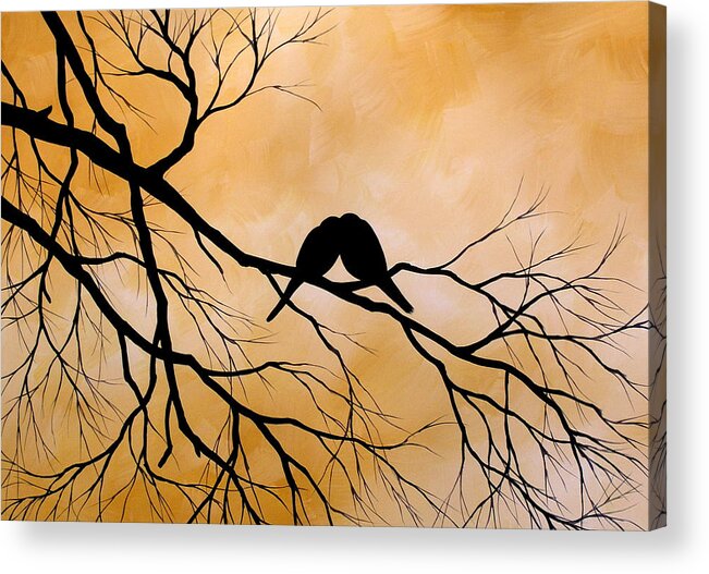 Birds Acrylic Print featuring the painting Bird art LOST WITHOUT YOU by Amy Giacomelli by Amy Giacomelli