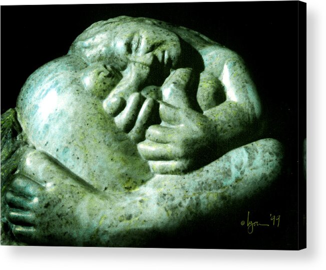 Stone Acrylic Print featuring the sculpture Birth Bliss by Angela Treat Lyon