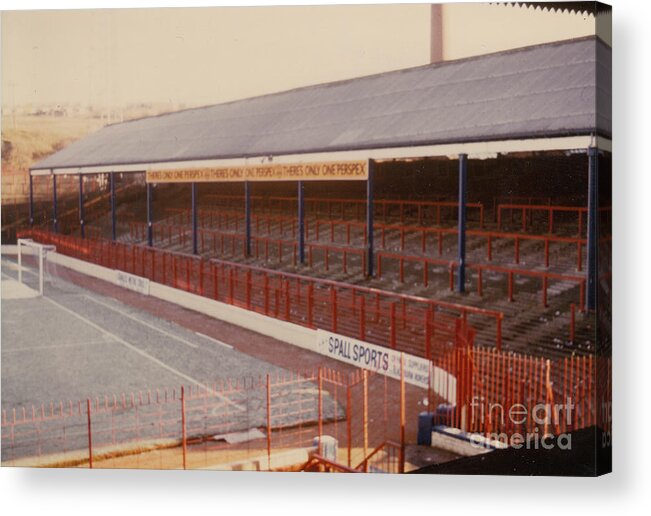 Blackburn Rovers Acrylic Print featuring the photograph Blackburn - Ewood Park - South Stand 1 - 1980s by Legendary Football Grounds