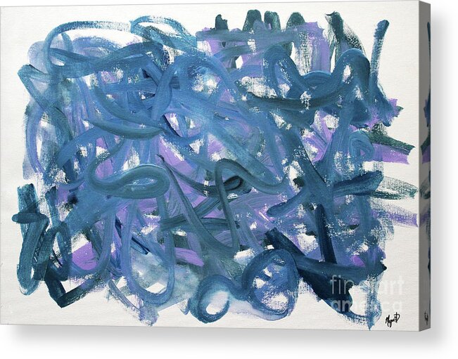 Blue Abstract Acrylic Print featuring the painting Blue Abstract by Megan Dirsa-DuBois