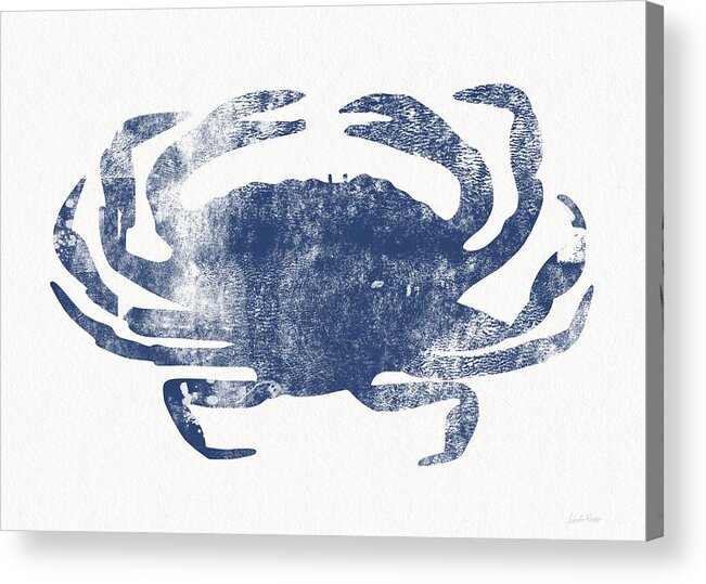 Cape Cod Acrylic Print featuring the painting Blue Crab- Art by Linda Woods by Linda Woods