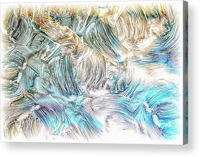 Digital Acrylic Print featuring the photograph Blue palette by Athala Bruckner