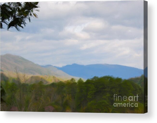 Blue Ridge Mountain Acrylic Print featuring the painting Blue Ridge Mountain by Jan Daniels