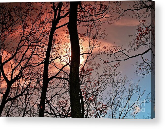 Blueridge Acrylic Print featuring the photograph Blue Ridge Mountains Virginia Sunset II by Karen Jorstad