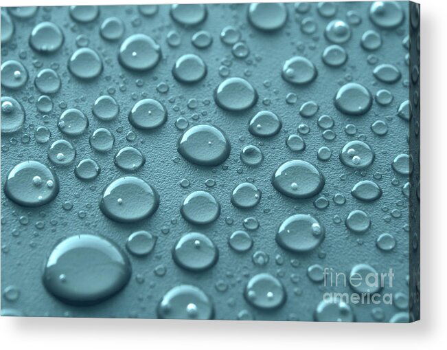 Water Acrylic Print featuring the photograph Blue water drops by Blink Images