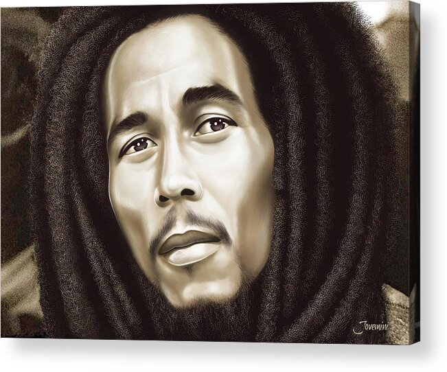 Bob Marley Acrylic Print featuring the painting Bob Marley Drawing by Jovemini J